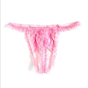 Pink Crotchless Panty lace